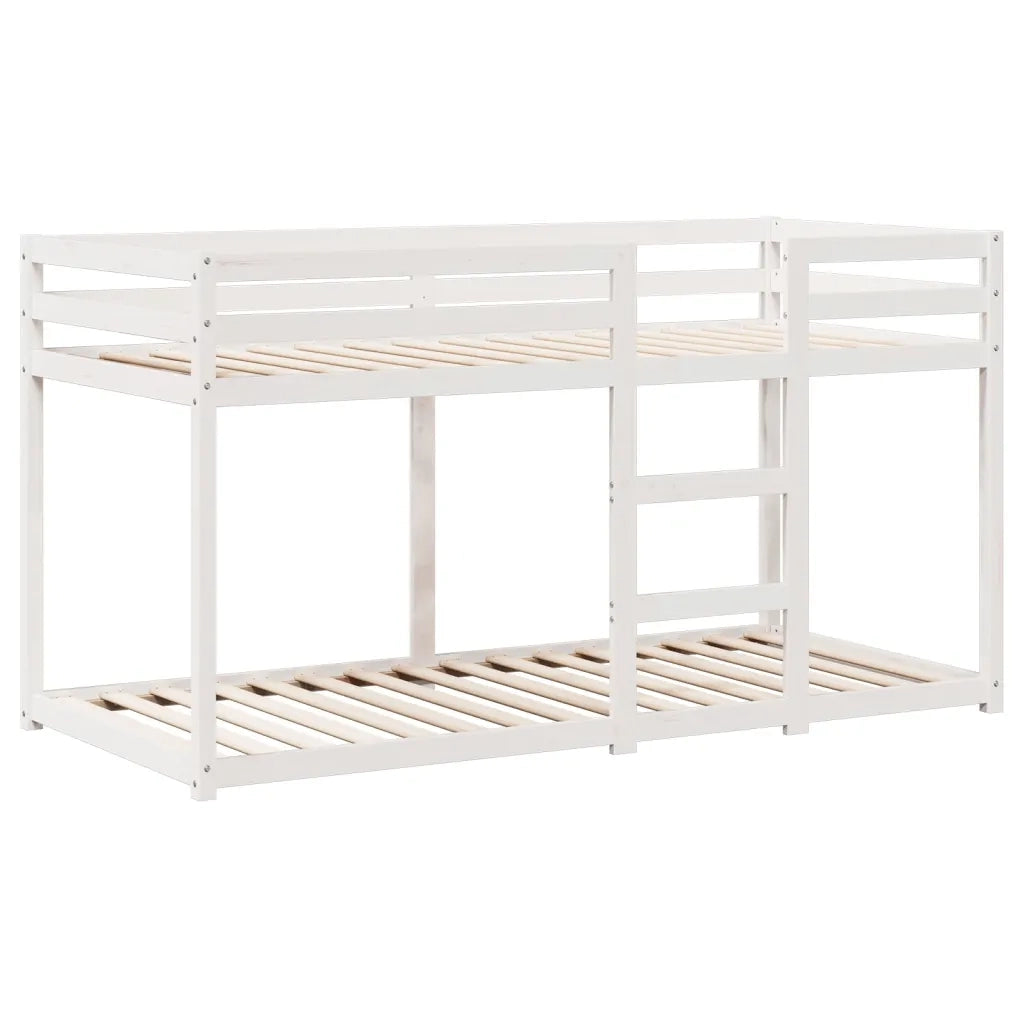 Letto a Castello con Tetto Bianco 80x200 cm Legno Massello Pino