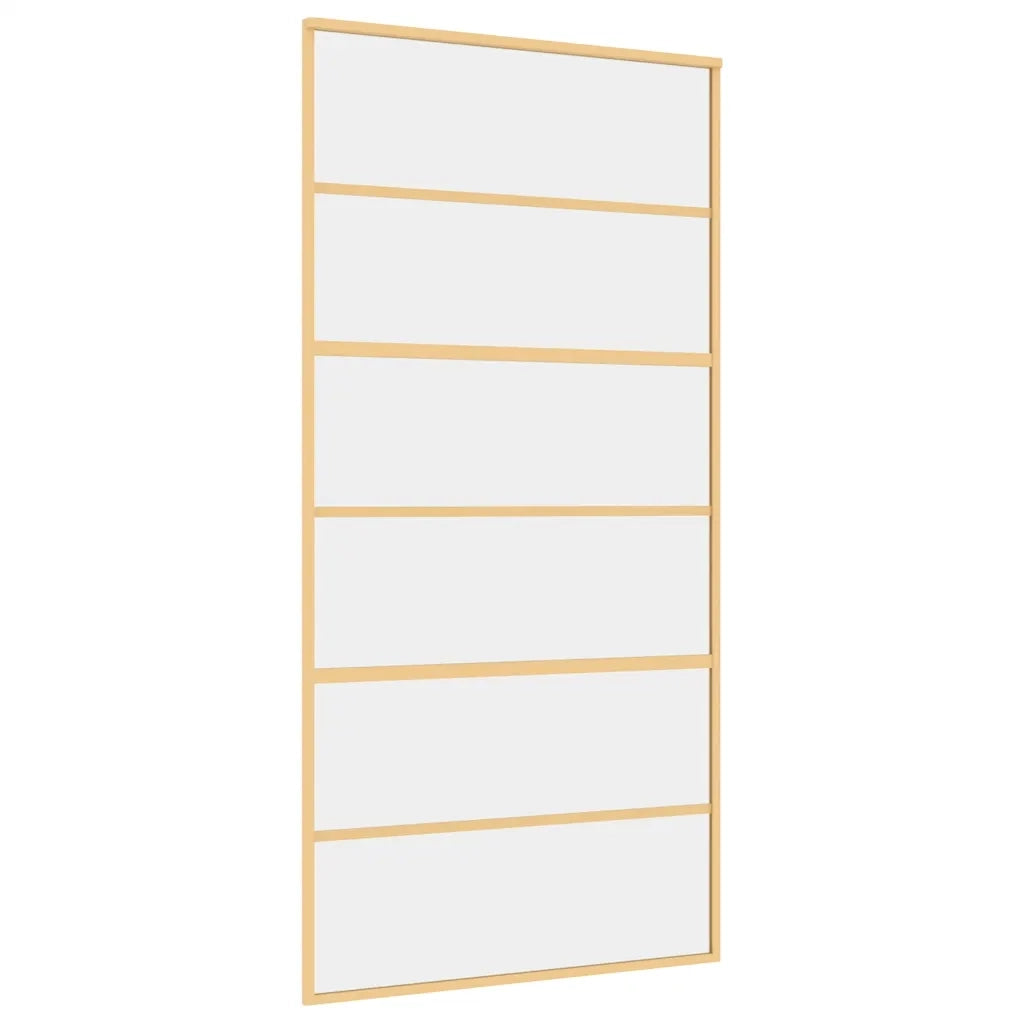 Porta Scorrevole Oro 102,5x205 Vetro Trasparente ESG Alluminio 155162