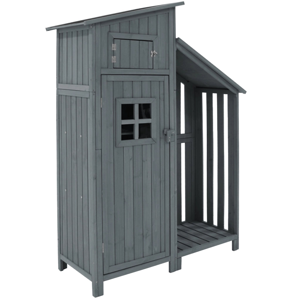 Baracca da giardino Armadio da giardino Armadio da giardino; Altezza x Larga: 124x46 cm; Altezza 124x46x174cm; adatta anche a piccoli giardini; Grigio; (capanna in legno; 1 pezza; capanno da giardino)