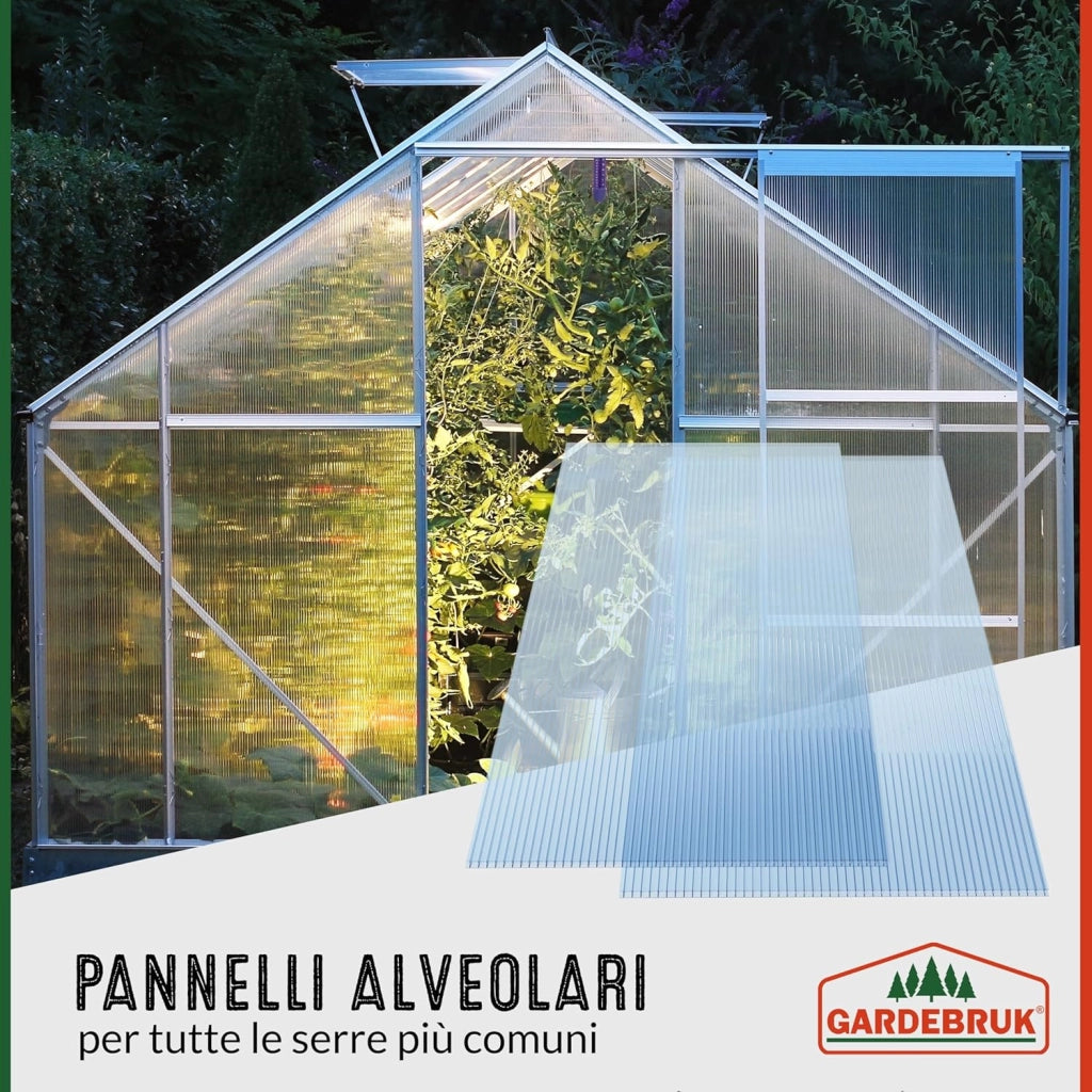 10x Lastre Alveolari Doppia Parete 6 mm Adattabili 121x60,5 cm Policarbonato 7,3m² Trasparenti Serre Pannelli
