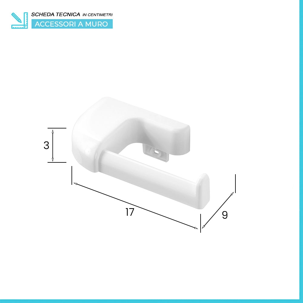 Set accessori a muro 5 pezzi in ABS bianco con doppio fissaggio  Gioia