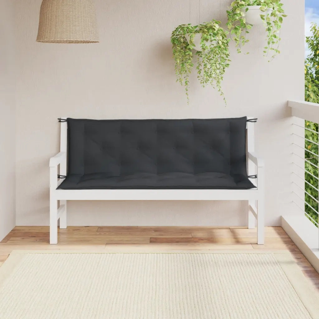 Cuscini Panca Giardino 2 pz-Set di 2 Cuscini per panchina da esterno Antracite M¨¦lange 150x50x7cm Tessuto