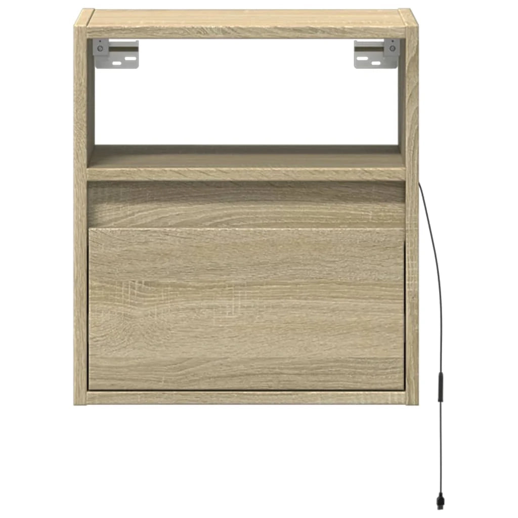 Mobile TV multimediale mensola TV credenza mobile TV sala da pranzo soggiorno parete attrezzata per camera da letto con luci LED rovere Sonoma 41 x 31 x 45 cm marrone 02_0028017