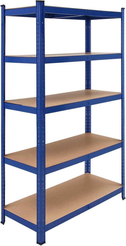 Scaffale in Metallo 2 pz 180x90x40cm 875kg Scaffalatura Officina Magazzino 5 Ripiani MDF Blu