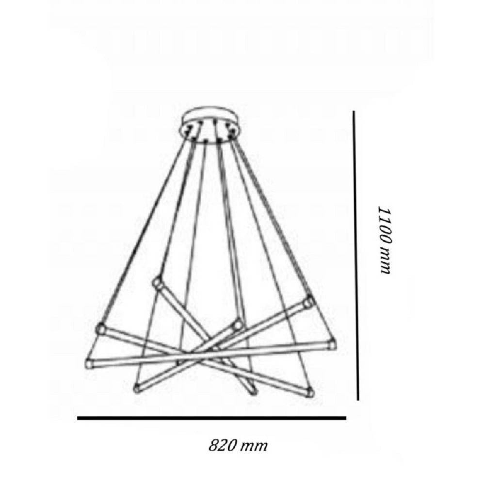 Trade Shop - Lampadario Led Moderno 55w A Sospensione A Raggi Luce Fredda Calda Naturale A05-o -