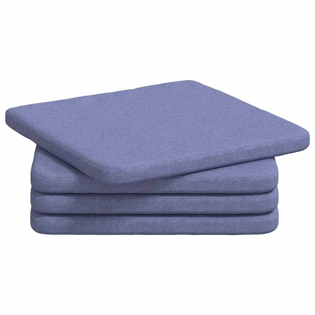 Cuscini per Seduta 4 pz | Cuscini per sedie Blu jeans 40 x 40 x 3 cm Tessuto