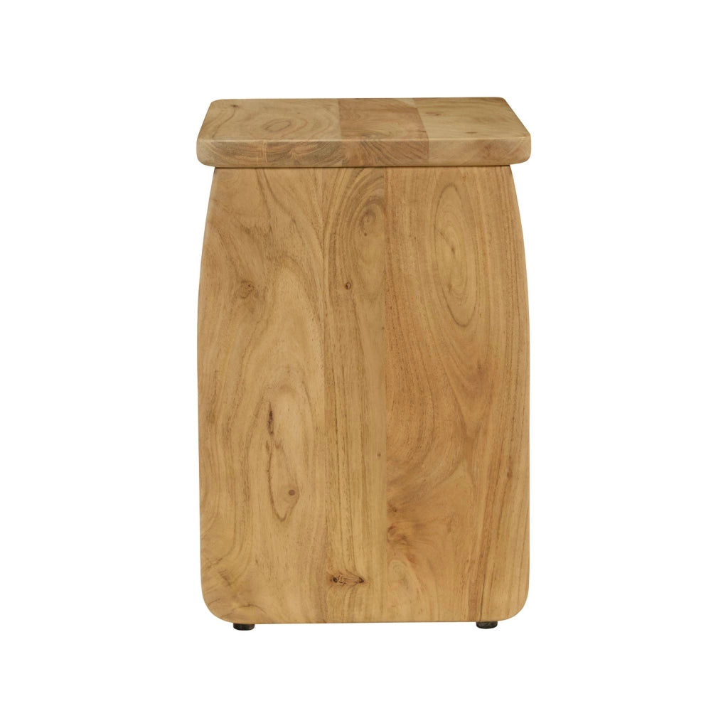 Set di 2 comodini esotici in legno di acacia, marrone naturale