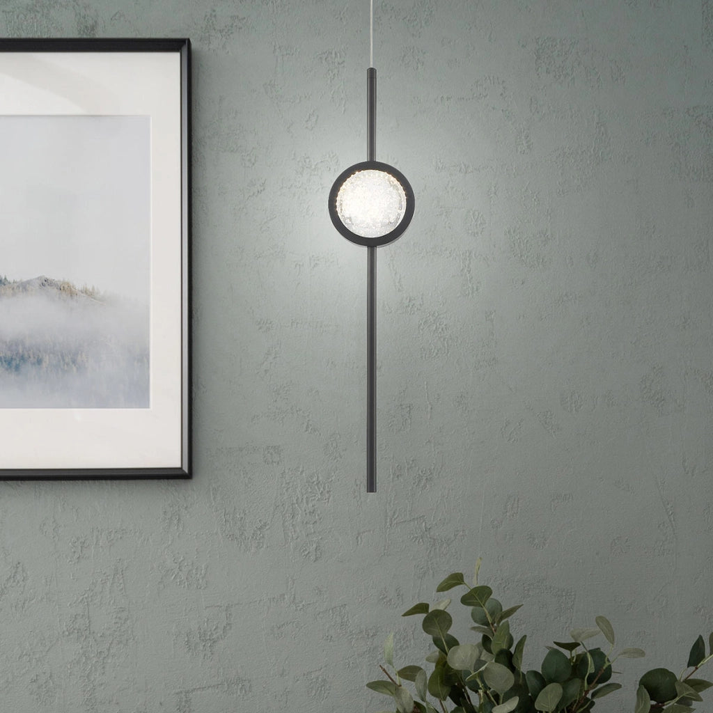 Lampada a sospensione Barletta nera LED 6W vetro Quintiesse