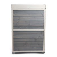 Armadietto grigio da esterno con piano di lavoro per giradinaggio, Mobile da giardino