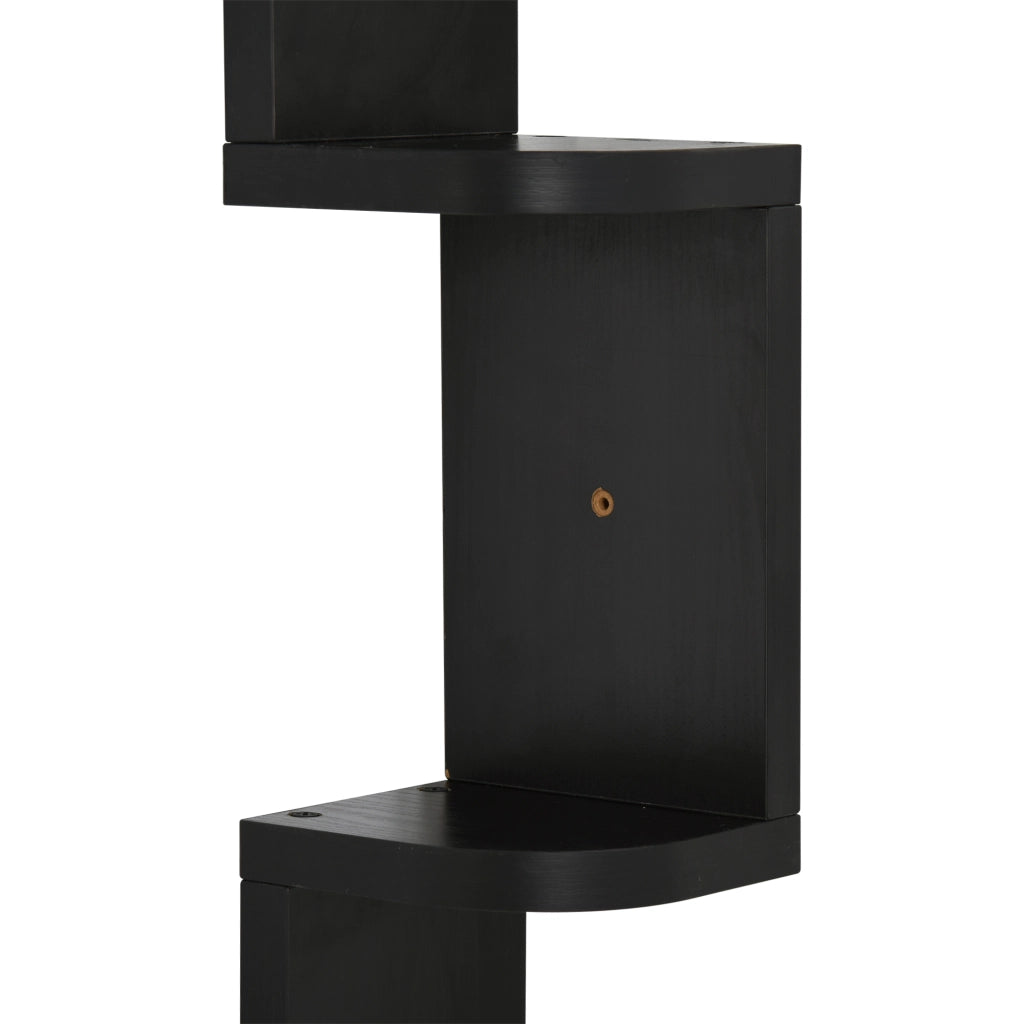 Libreria Angolare a Parete 5 Livelli Zigzag ¨C Zephmum ¨C Legno Nero 120 cm