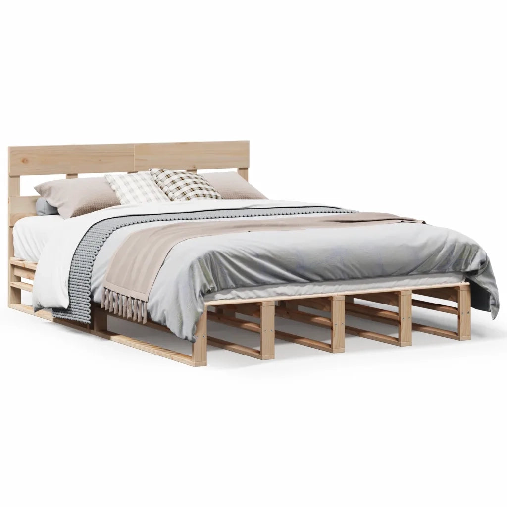 Letto senza Materasso 150x200 cm in Legno Massello di Pino 3302297