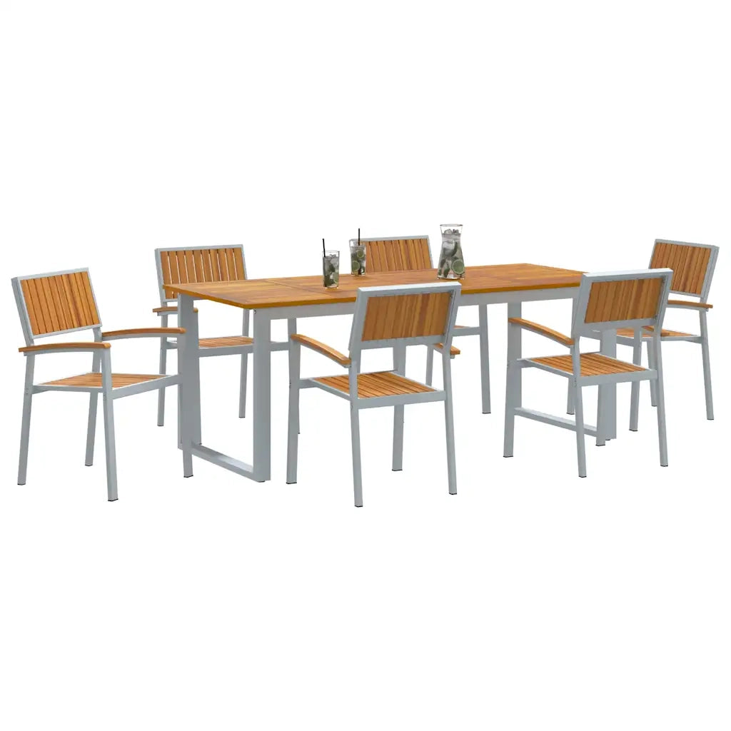 Set da Pranzo per Giardino 7 pcs Grigio 3284357