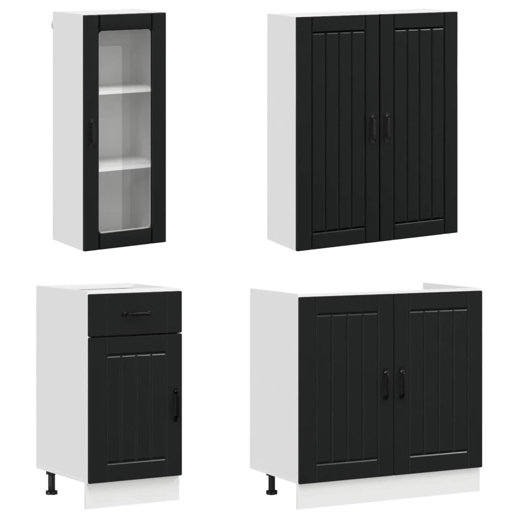 Unità Cucina LUCCA 8 pcs Nero Legno ingegnerizzato 3438402
