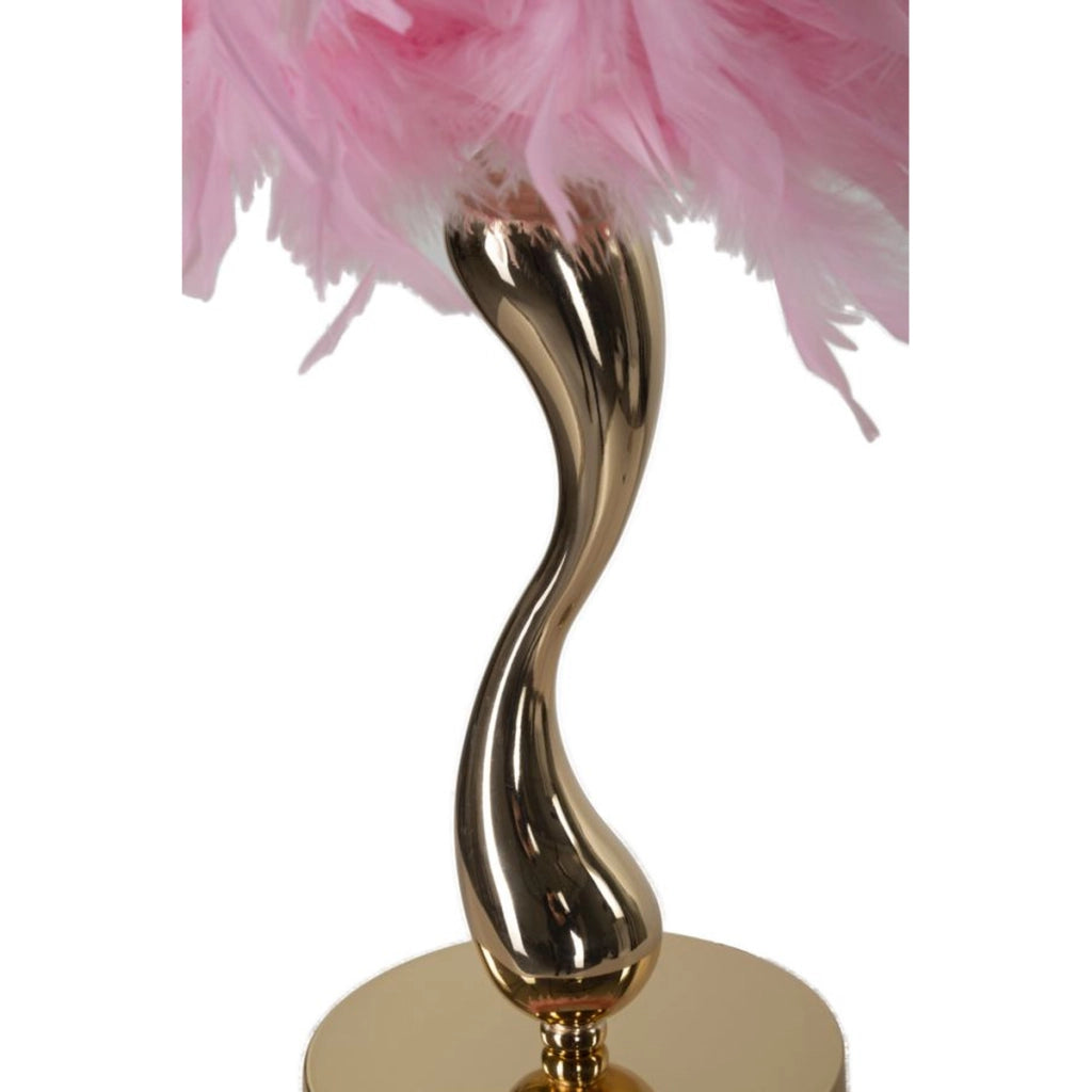 Lampada da Tavolo Piume 4, Rosa, Metallo, 25x25x47 cm