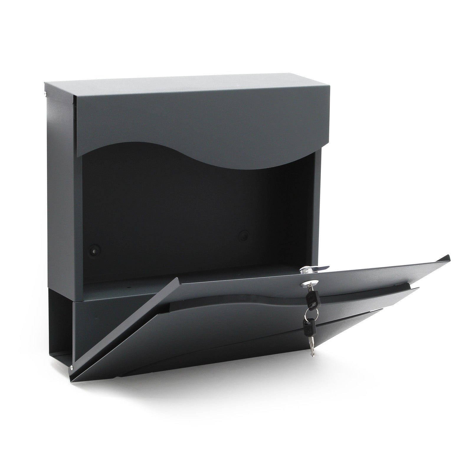 Cassetta postale con vano portagiornale V28 antracite 370 x 105 x 370 mm