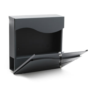 Cassetta postale con vano portagiornale V28 antracite 370 x 105 x 370 mm