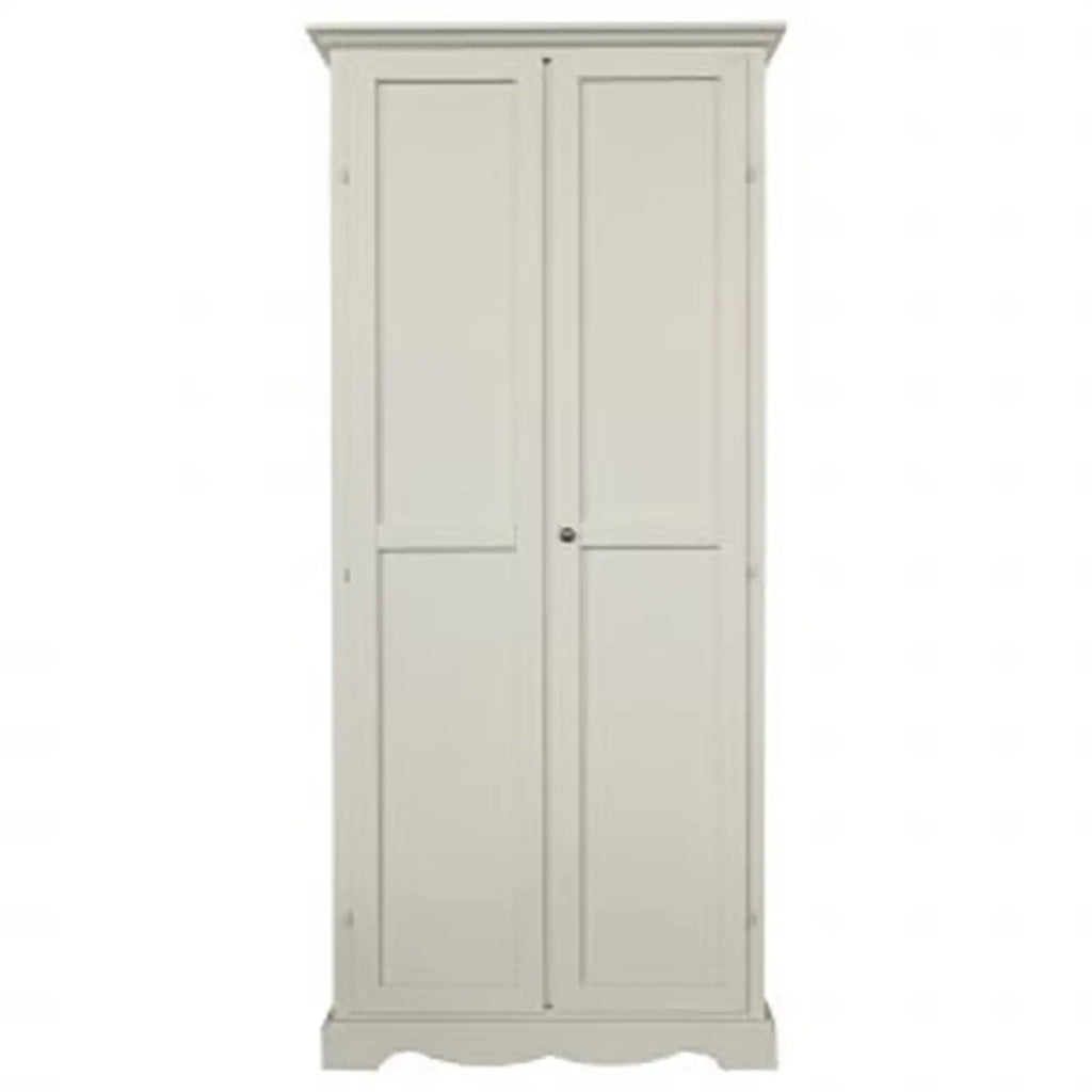 Armadio porta scope in legno arte povera Shabby chic avorio anticato