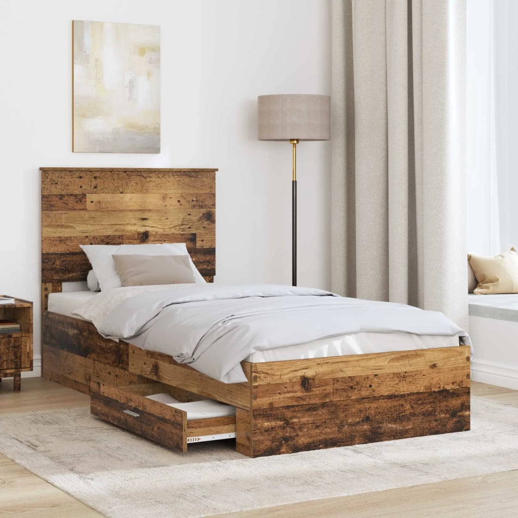 Struttura del letto Legno vecchio 90 x 200 cm Legno multistrato