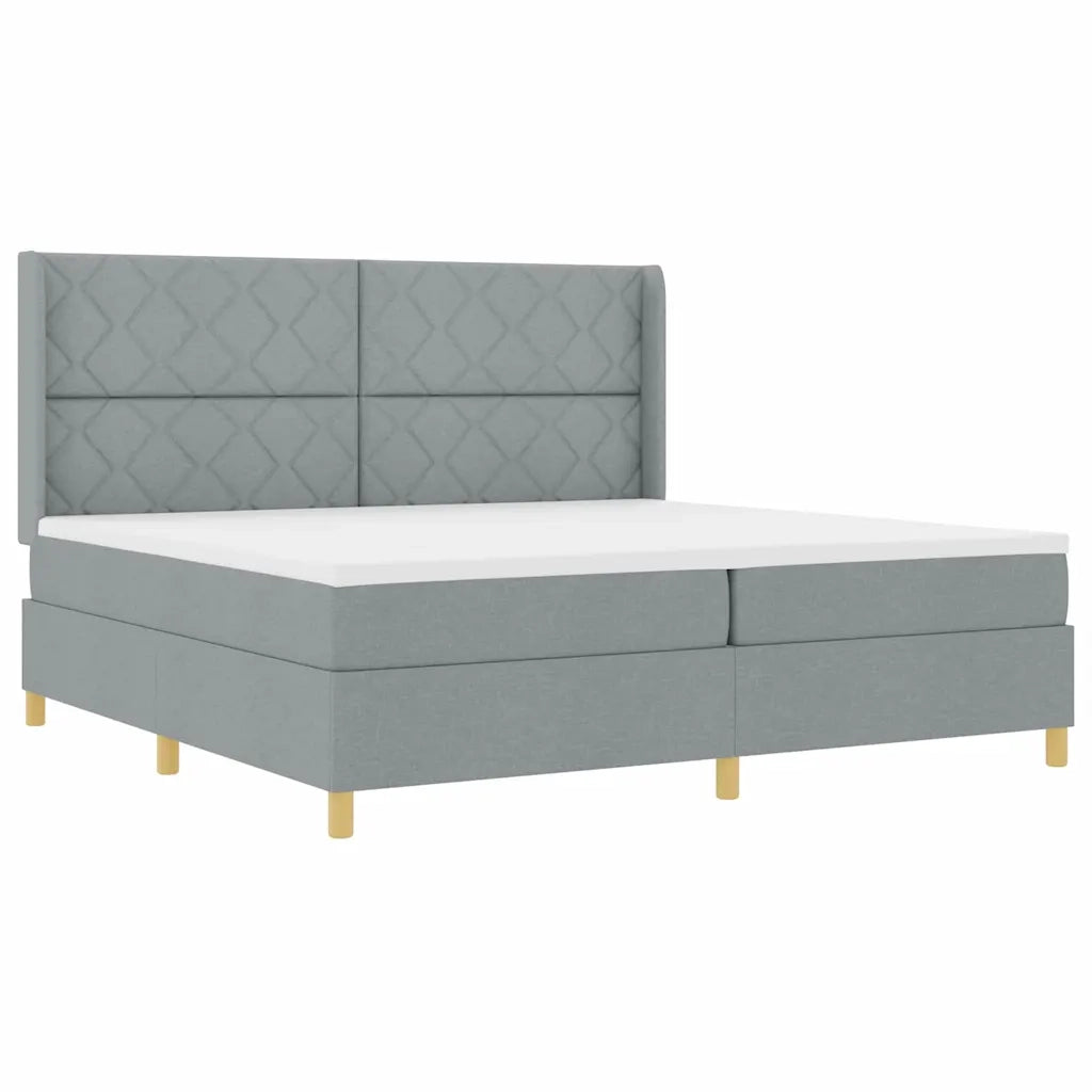 Letto a molle con materasso Grigio chiaro 200 x 200 cm Tessuto 3341917