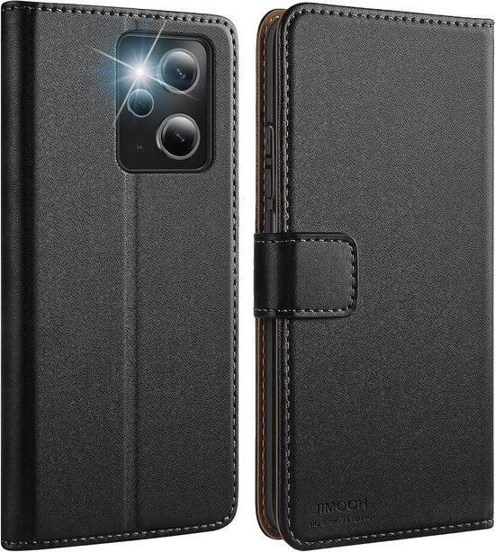 Case in pelle protettivo per Xiaomi Redmi 12 4G - Artigianato di alta qualità - Nero
