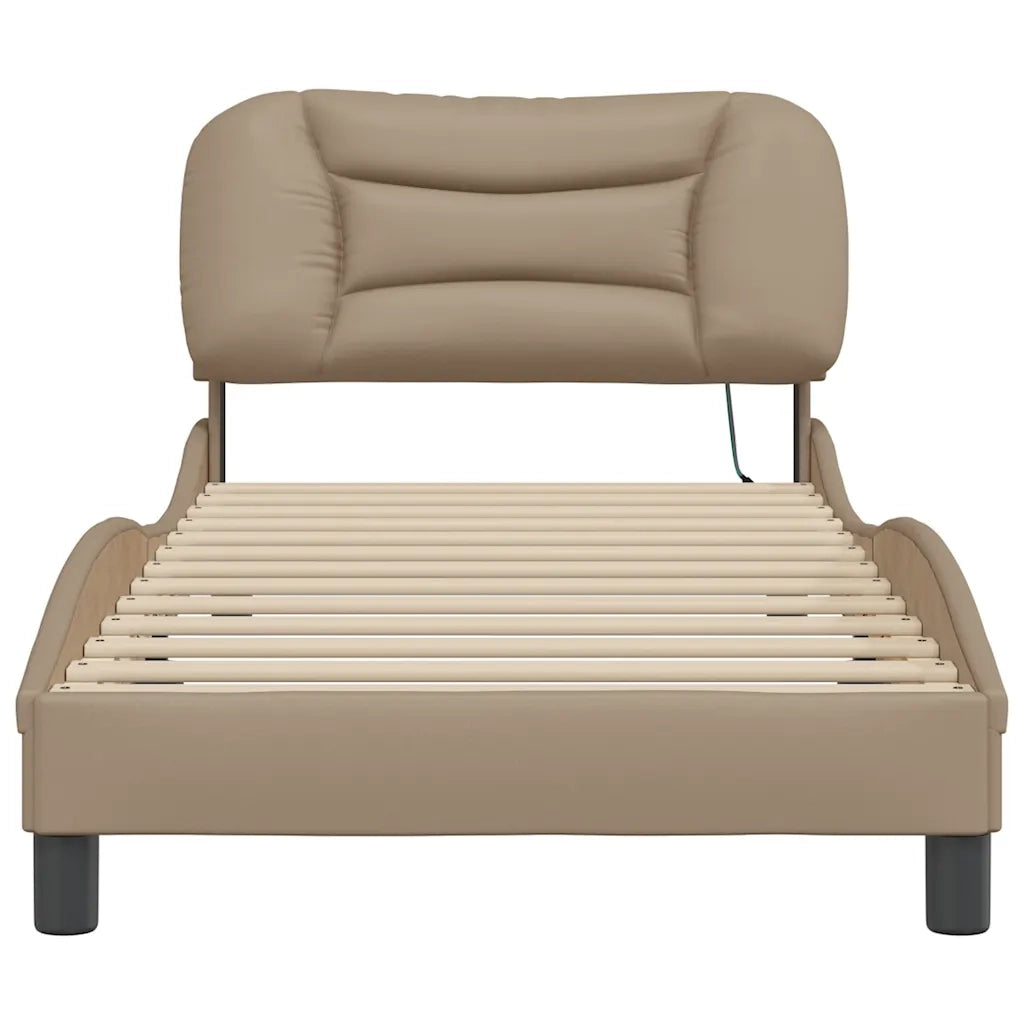 Giroletto con LED senza Materasso-Struttura Letto Hvar Cappuccino 90x200 cm