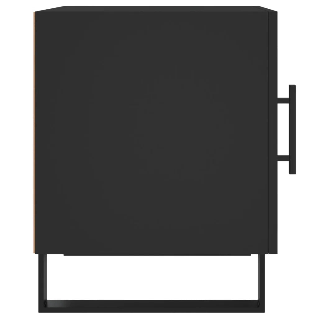 Set di 2 Comodini | Armadio da Notte | Mobiletto da notte Neri 40x40x50 cm in Legno Multistrato