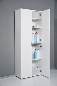 Armadio 2 Ante 5 Ripiani 69,4x36x181 cm in Truciolare Nobilitato Bianco