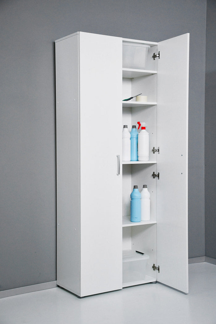 Armadio 2 Ante 5 Ripiani 69,4x36x181 cm in Truciolare Nobilitato Bianco