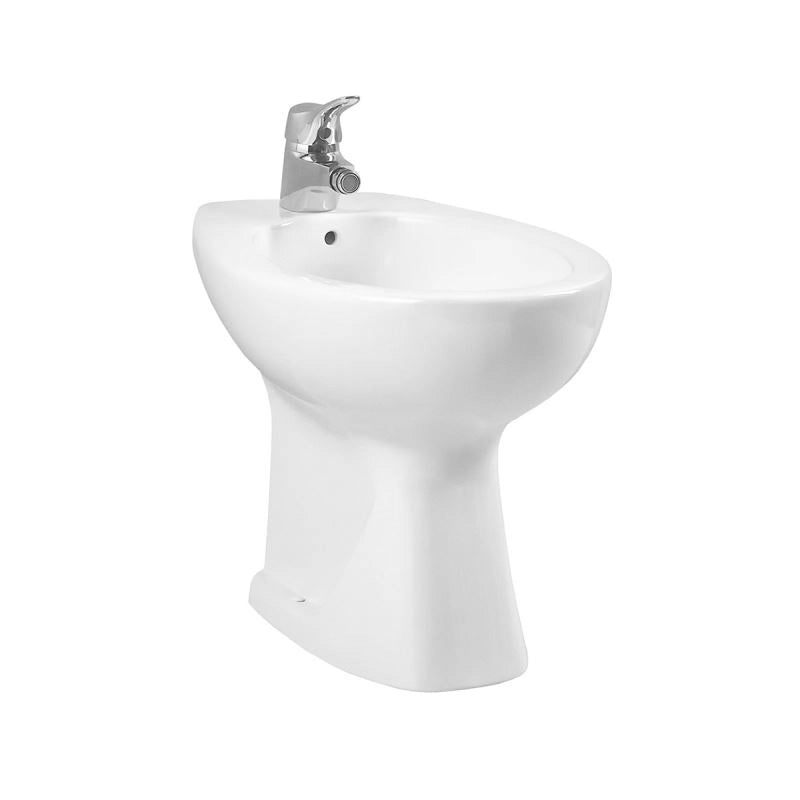 COPPIA SANITARI NORMUS IN CERAMICA BIANCA A TERRA.