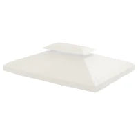 Copertura per Gazebo da Giardino Tetto Sostitutivo Anti-UV Impermeabile in Poliestere 3x4m, Beige