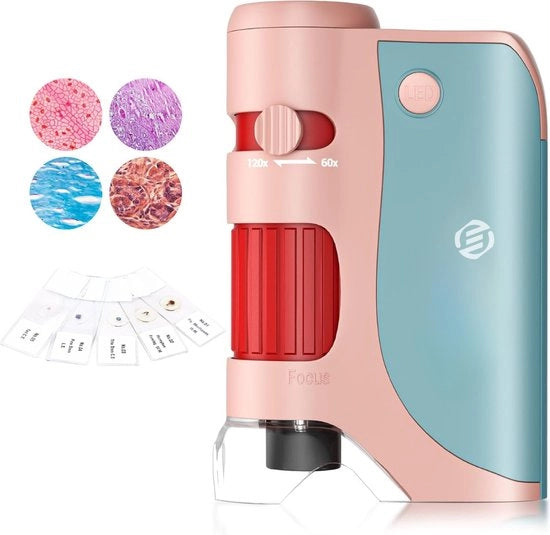 Microscopio Portatile per Bambini - Microscopio per Bambini - Microscopio Manuale - Microscopio da Tasca - Giocattolo Educativo - Giocattolo Montessori - Flessibilità e Motoria Fini