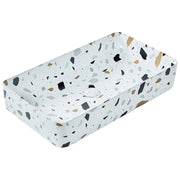 Lavabo da appoggio in ceramica effetto terrazzo bianco 51 x 34 cm Lavello da bagno rotondo