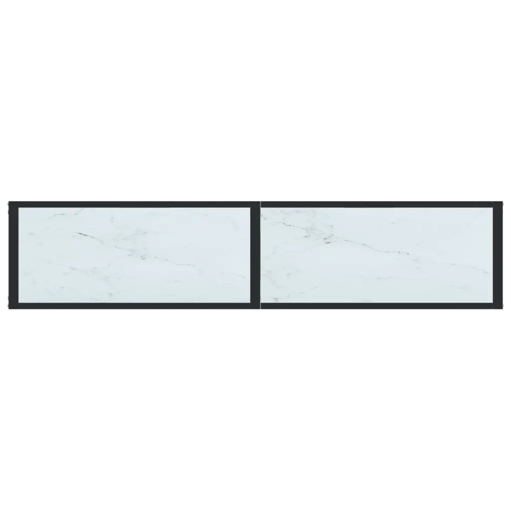 Tavolo Consolle Bianco Marmo 160x35x75,5 cm in Vetro Temperato cod mxl 20553