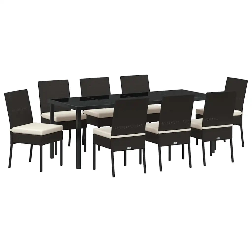 Set da Pranzo per Giardino 9 pcs Nero 3379211