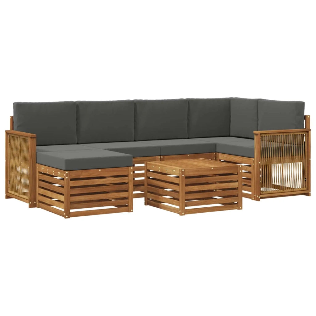 Set divano sezionale con cuscino 6 pcs Naturale e Antracite 3384598