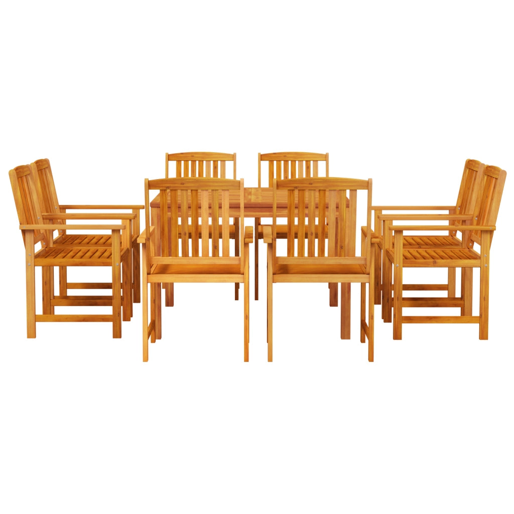 Set da Pranzo da Giardino 9 Pezzi in Legno Massello di Acacia