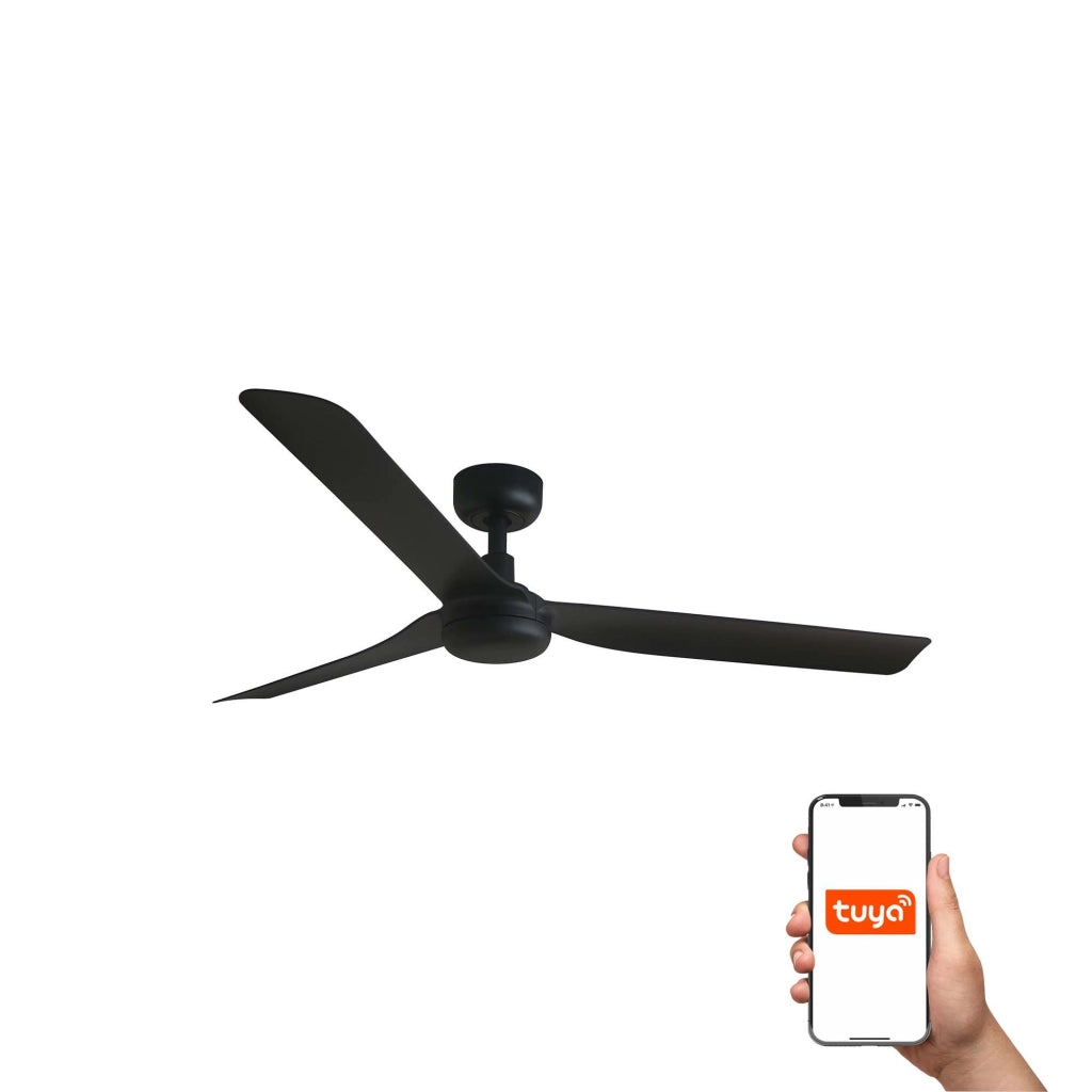 FARO Ventilatore a soffitto in acciaio nero opaco Ø1300 mm 3 pale modello FARO-33815WT