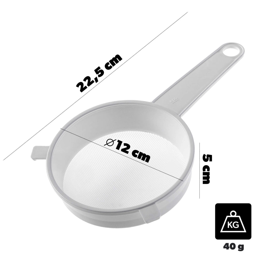 Colino a maglie fitte KADAX per farina, latte, zucchero a velo, da cucina, in plastica, 12 cm (120 mm)