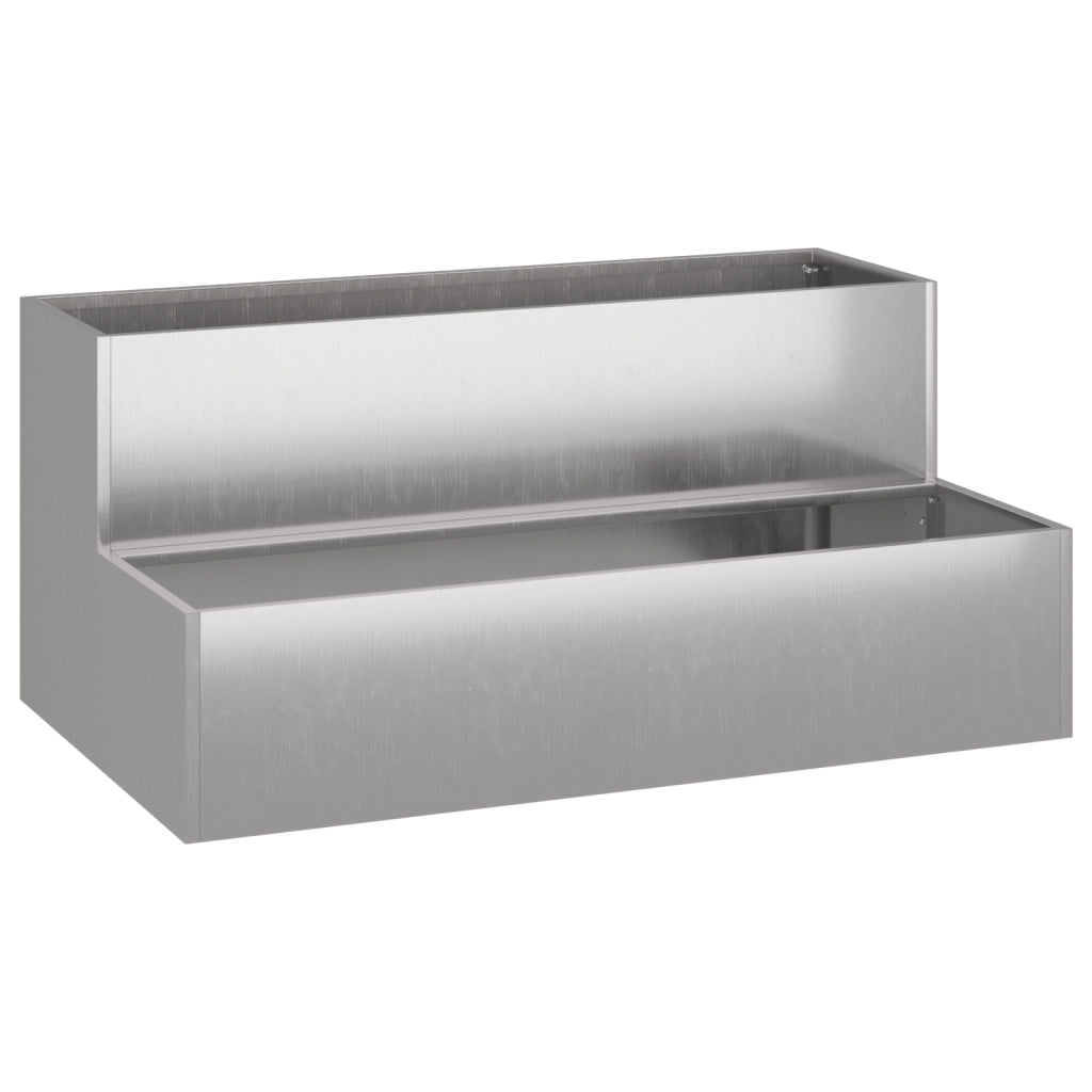 Fioriera da Giardino 2-Tier 100x60x45 cm Acciaio Inossidabile