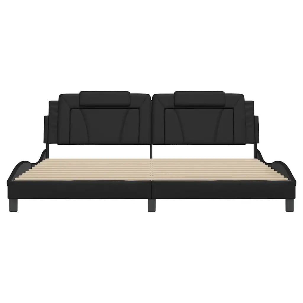 Giroletto Viana senza Materasso Nero 200x200 cm in Similpelle 3208117