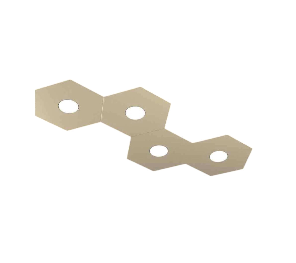 Toplight Plafoniera da soffitto esagonale Hexagon 4 luci con attacco GX53 4W, struttura personalizzabile colore antracite, design moderno