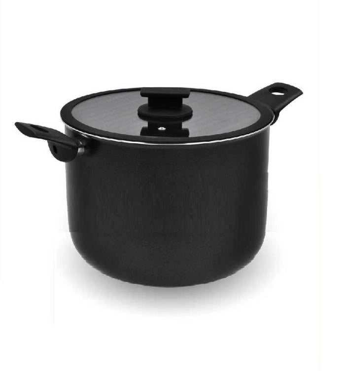 Pentola Antiaderente Vulcano con Coperchio in Vetro 24 cm Accademia Mugnano