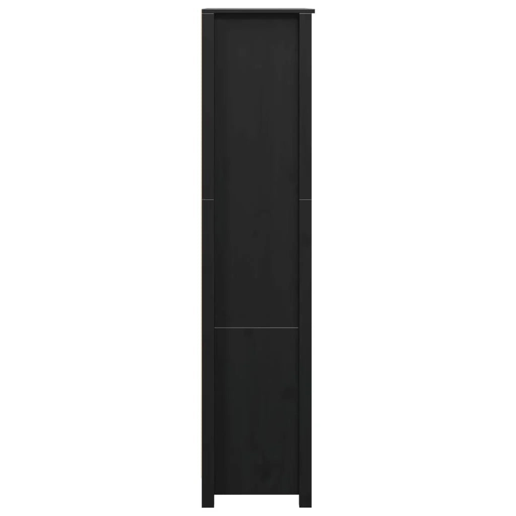 Buffet credenza cassettiera armadio mobile contenitore organizer cucina soggiorno salotto alto 80 x 35 x 154 cm legno massello di pino nero 02_0035130