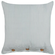 Cuscino decorativo verde e bianco a righe quadrato con Bottoni 45 x 45 cm stile moderno