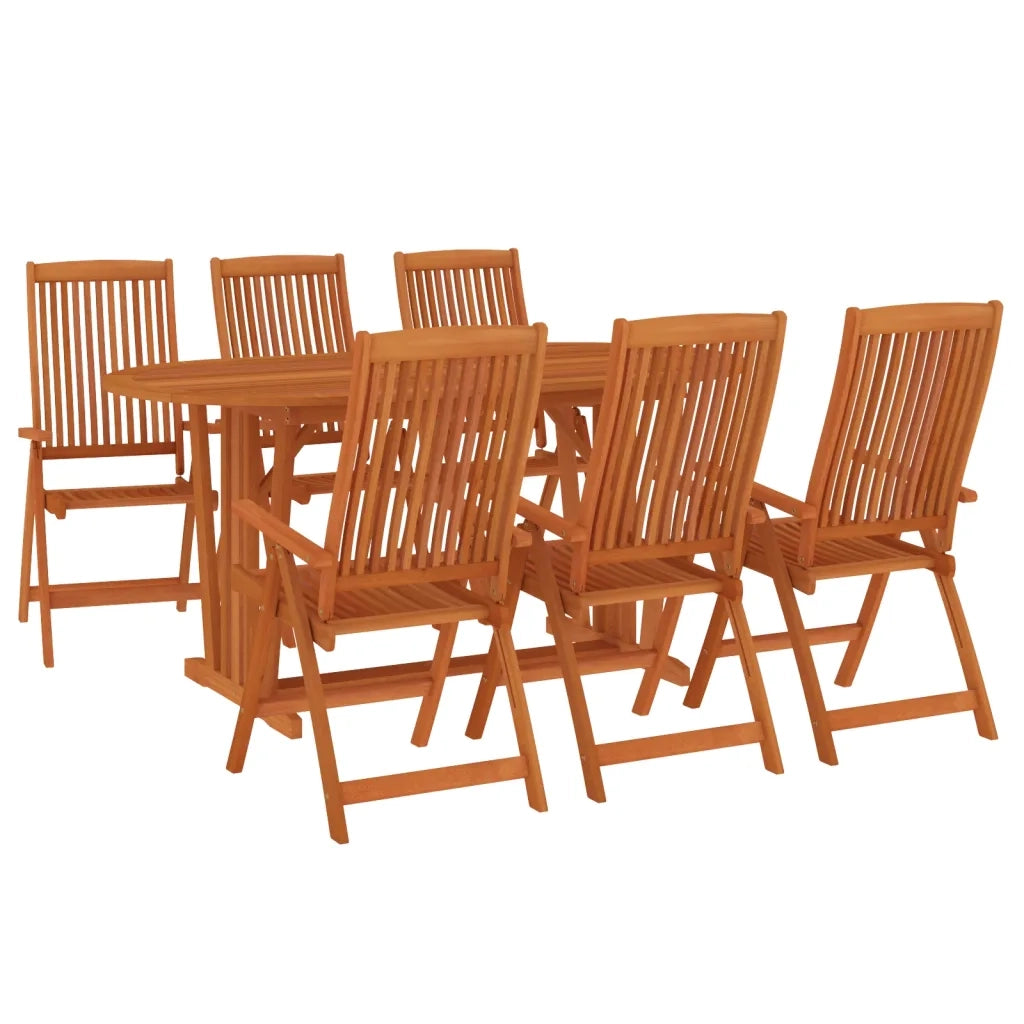 Set da Pranzo per Giardino 7 pz in Legno Massello di Eucalipto cod mxl 42720
