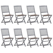 Sedie da Giardino Pieghevoli 8 pz con Cuscini Massello Acacia cod mxl 24191