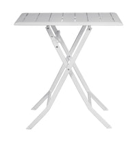 Tavolo Pieghevole da Giardino 60x60x72 cm Lucca in Alluminio Bianco