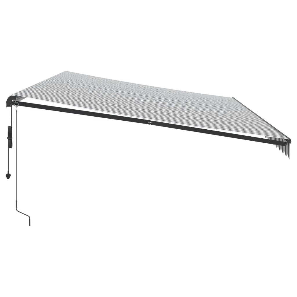 vidaXL Tenda Retrattile Automatica LED Antracite e Bianco 600x350 cm