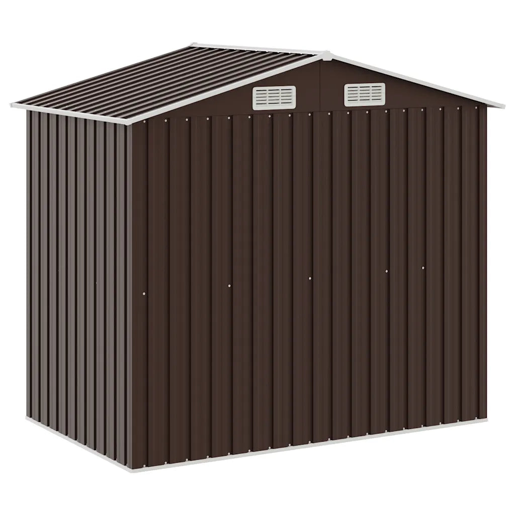 Capanno da Giardino con Scaffali Marrone 205x130x183 cm Ferro 47105
