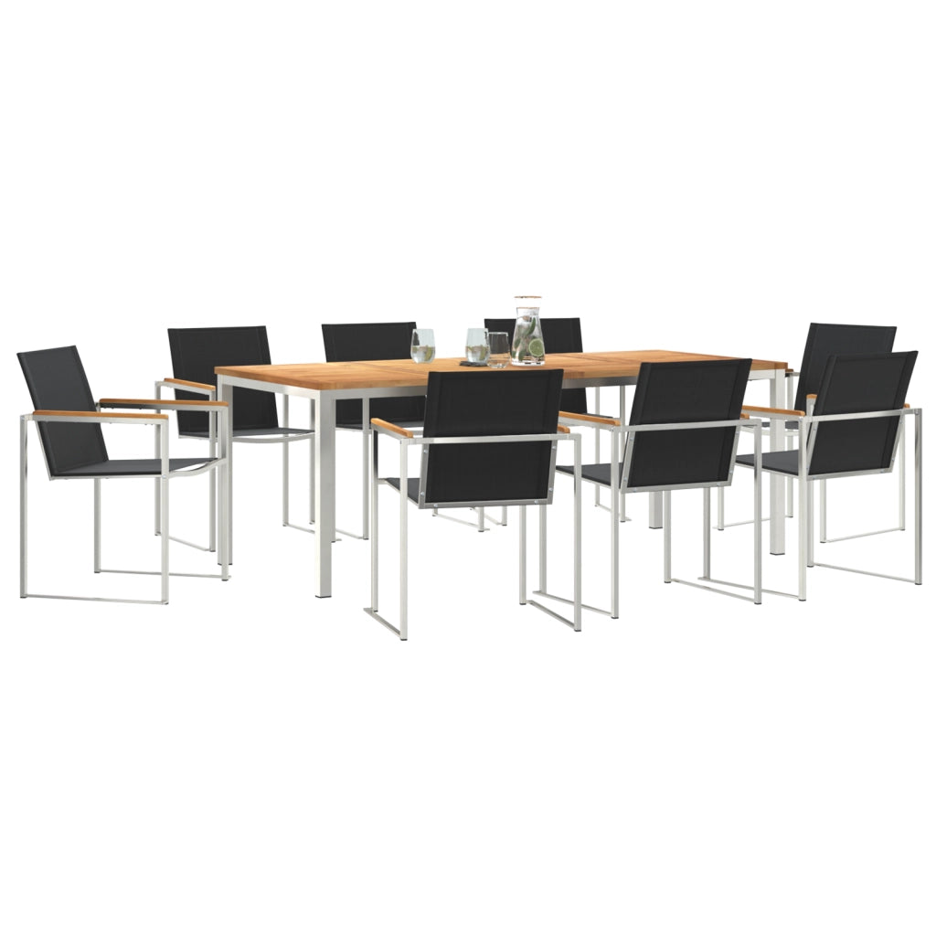 Set da Pranzo per Giardino  da 7 pezzi in Teak Massello